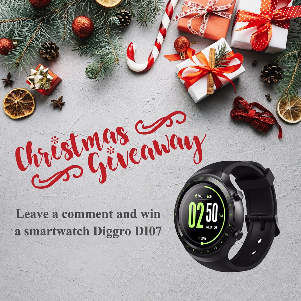 Diggro Di07 Smartwatch Giveaway til jul!