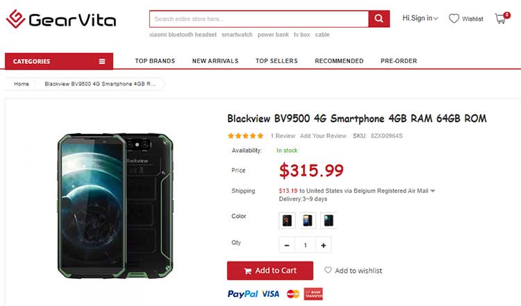 BlackView BV9500 4G Smartphone –GearVita kuponkode