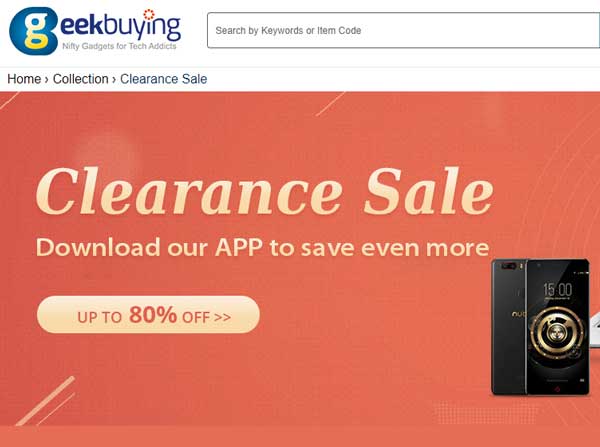 Udsalg på Geekbuying.com inkluderer wearables
