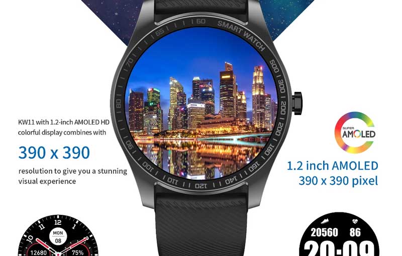 Kingwear KW11 Smartwatch - Sporty Elegant + E-kompas
