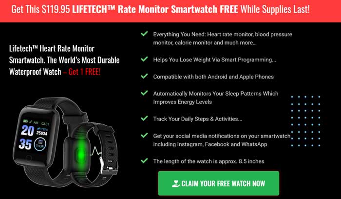 LifeTech Smart Watch - Simple Health Wearable