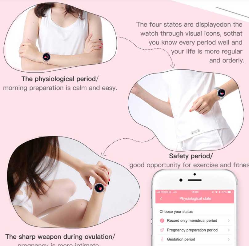 Kvindelig-fysiologisk-periode-tracker-for-Makibes-NY12-smartwatch