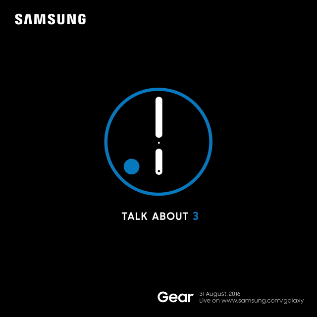 Samsung Gear S3, der afsløres den 31. august 2016