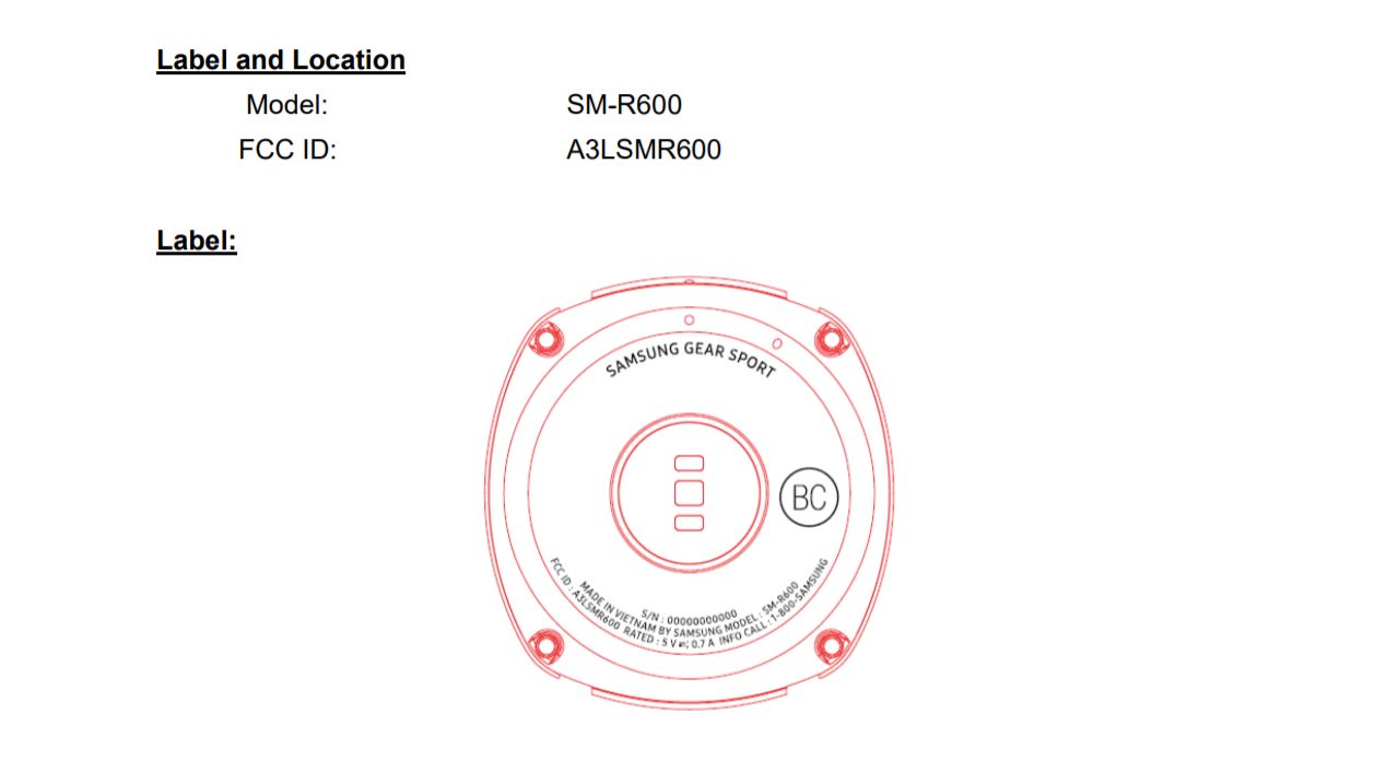 Samsung Gear Sport Smartwatch set på FCC