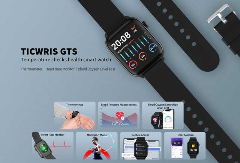 ticwris gts smartwatch termometer