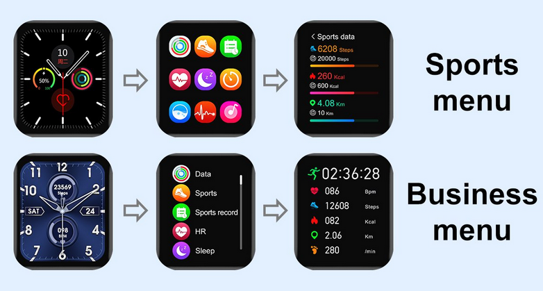 Menuer fra nr. 1 DT X Smartwatch