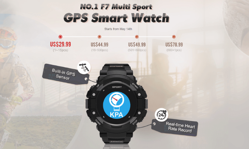 No.1 F7 Smartwatch Snap-Up-pris på kun $ 10, 99 amerikanske dollars