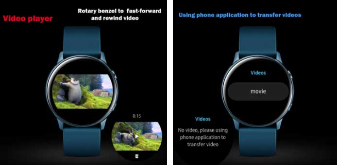 Video Player Pro til Galaxy Watch Active 2