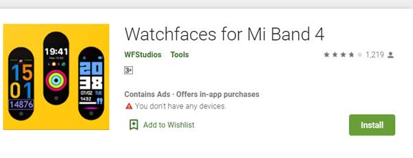 Watch Faces for Mi Band 4 af WFStudios