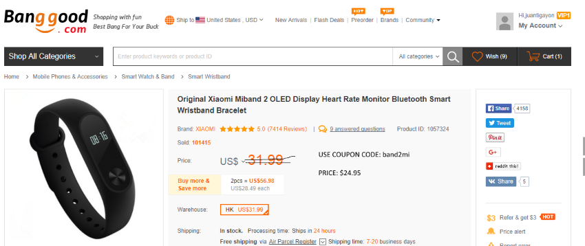 Xiaomi MI Band 2 Deal [Kuponkode indenfor 22% RABAT]